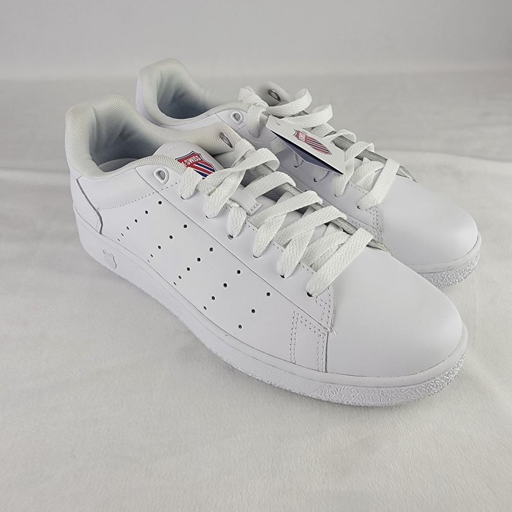 K-Swiss Court Paladin Mens White Leather Low Top Sneakers 08505-101-M Size 10